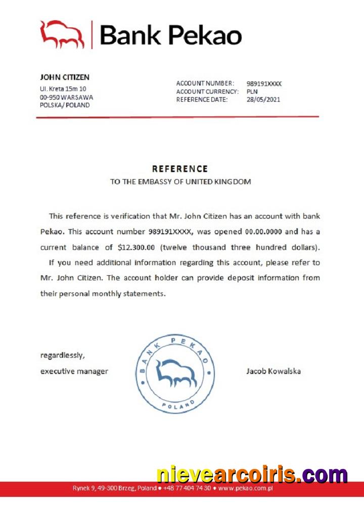 Poland Bank Pekao reference